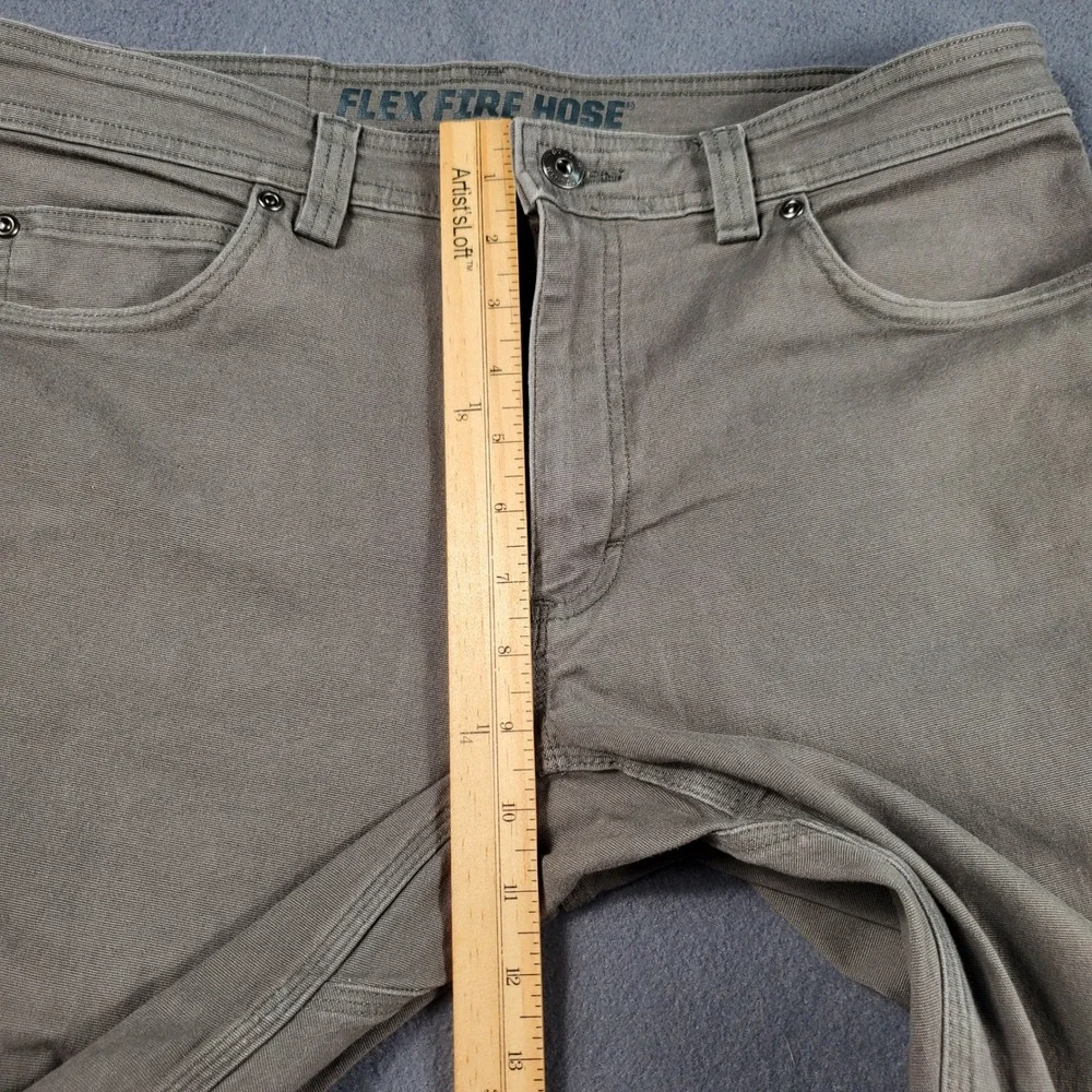 Duluth Trading Co Mens Flex Fire Hose Slim Fit Pants Grey 34x30 Workwear Rugged